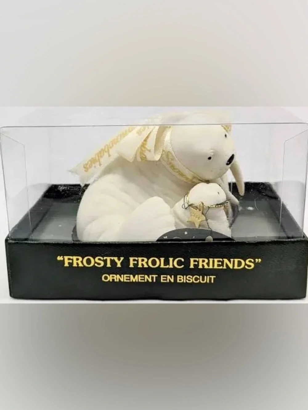 Dept 56 Snowbabies Frosty Frolic Friends Bisque Walrus & Baby Ornament 1999 NIB